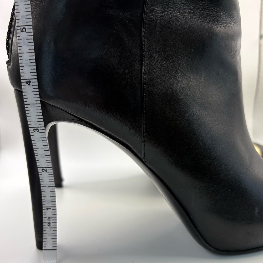 Tory Burch Pacey Black and Gold Ankle Booties - Picture 10 of 11